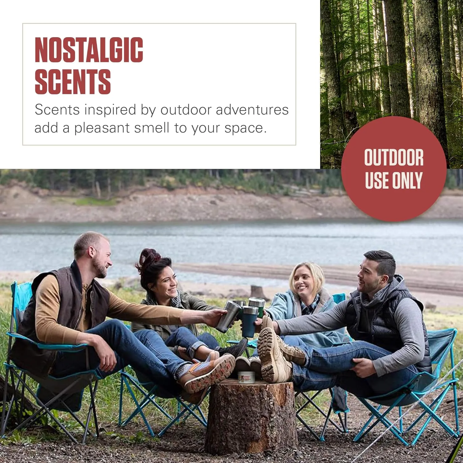 Coleman Scented Tin Citronella Candle - 3 Pack, S'Mores, Pine and Campfire