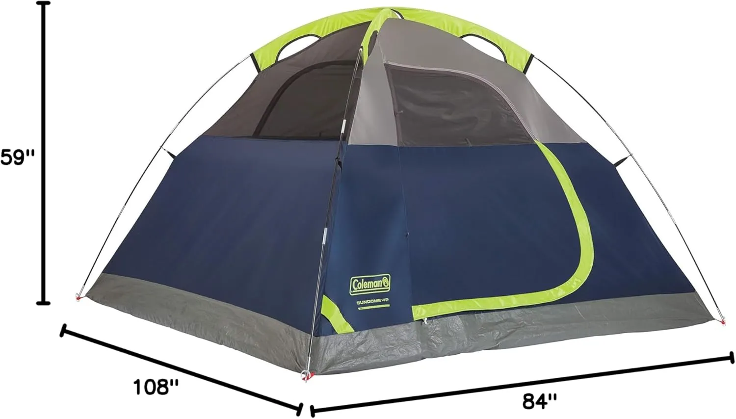 Coleman Sundome 6-Person Tent with Rainfly, Weatherproof Tent Sets Up in 10 Mins
