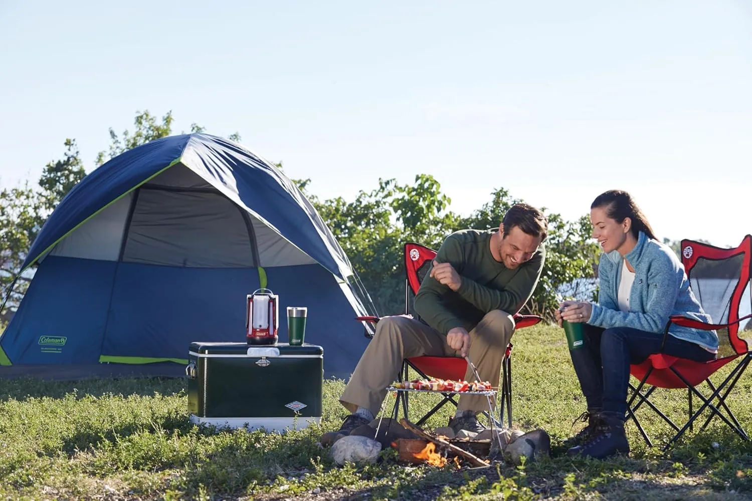 Coleman Sundome Tent with Rainfly, Weatherproof Tent Sets Up in 10 Mins