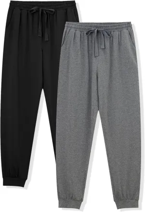 COLORFULLEAF Mens Cotton Pajama Pants Lightweight Jogger Pajama Bottoms Soft Lounge Pants with Pockets