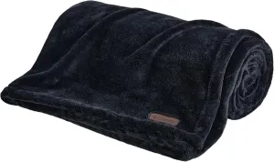 Columbia 50" x 60" Super Plush Lightweight Throw Blanket - Outdoor Essentials for Camping, Picnics, and Adventures, Soft and Cozy Home Essentials for Bed and Living Room - Black