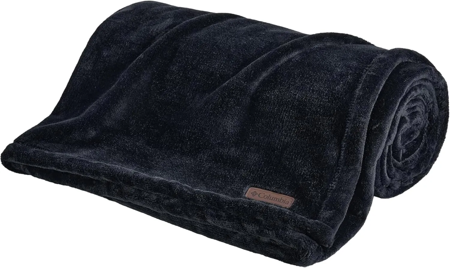 Columbia 50" x 60" Super Plush Lightweight Throw Blanket - Outdoor Essentials for Camping, Picnics, and Adventures, Soft and Cozy Home Essentials for Bed and Living Room - Black