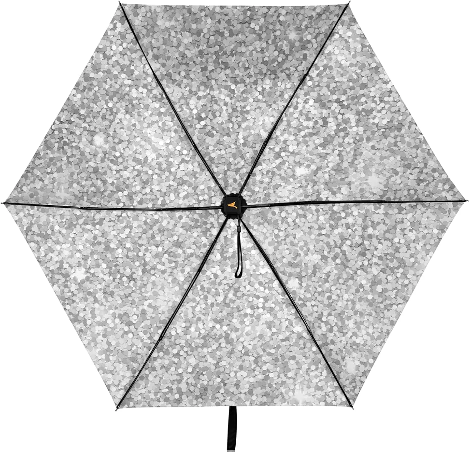Compact Lightweight Folding Umbrella, Inner Print Sun Parasol with UV Protection, Strong Portable Travel Rain Umbrella