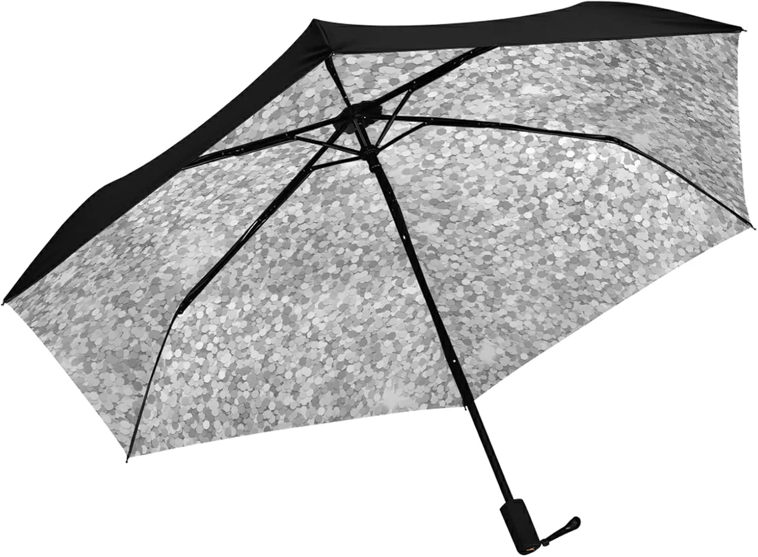 Compact Lightweight Folding Umbrella, Inner Print Sun Parasol with UV Protection, Strong Portable Travel Rain Umbrella