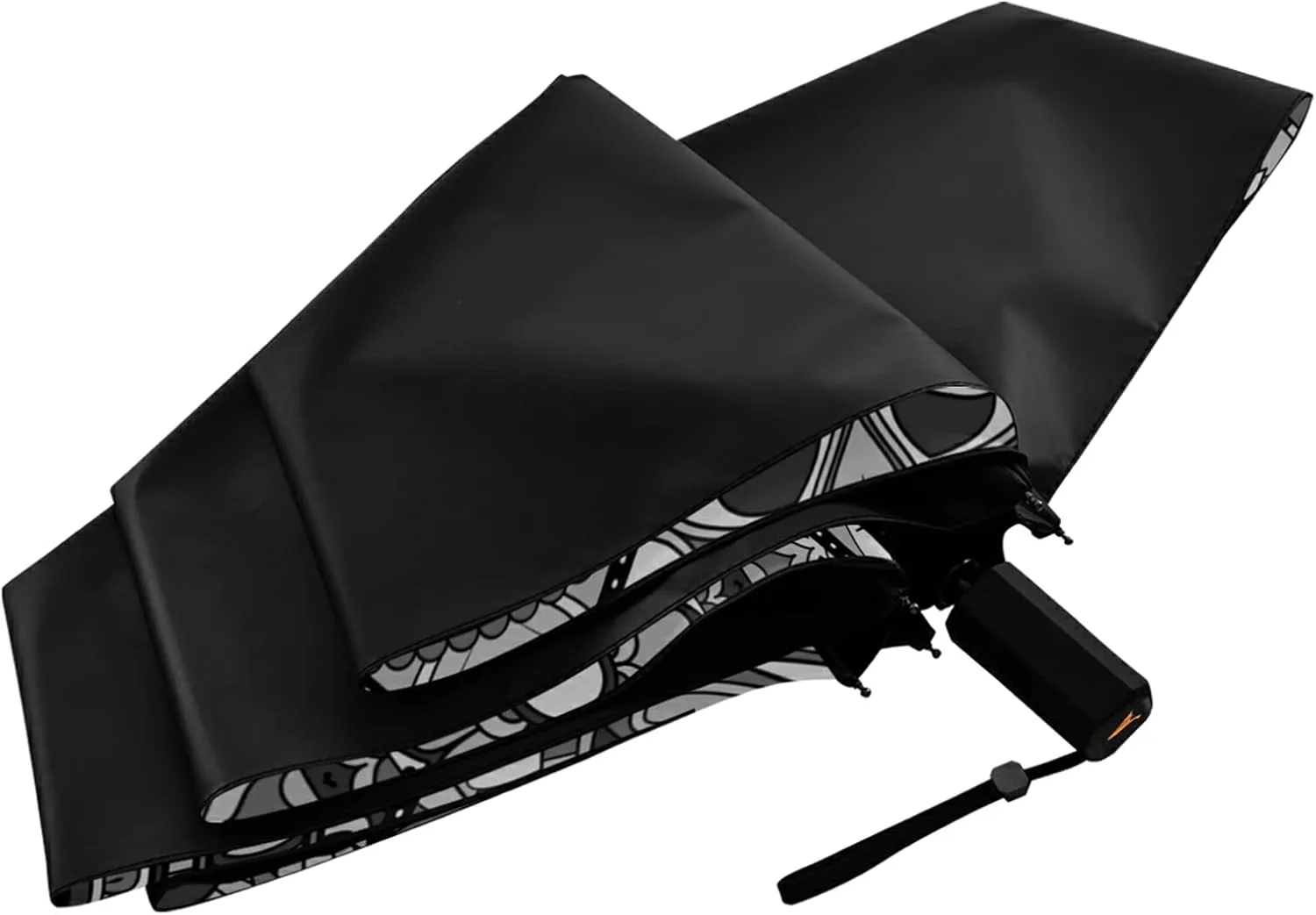 Compact Lightweight Folding Umbrella, Inner Print Sun Parasol with UV Protection, Strong Portable Travel Rain Umbrella