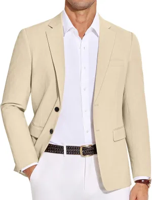 COOFANDY Men's Casual Blazer Lightweight Slim Fit Suit Jacket Two Button Cotton Sport Coats