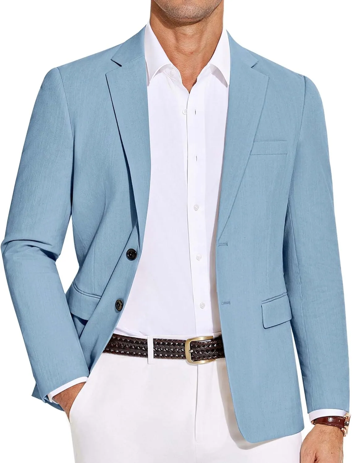 COOFANDY Men's Casual Blazer Lightweight Slim Fit Suit Jacket Two Button Cotton Sport Coats