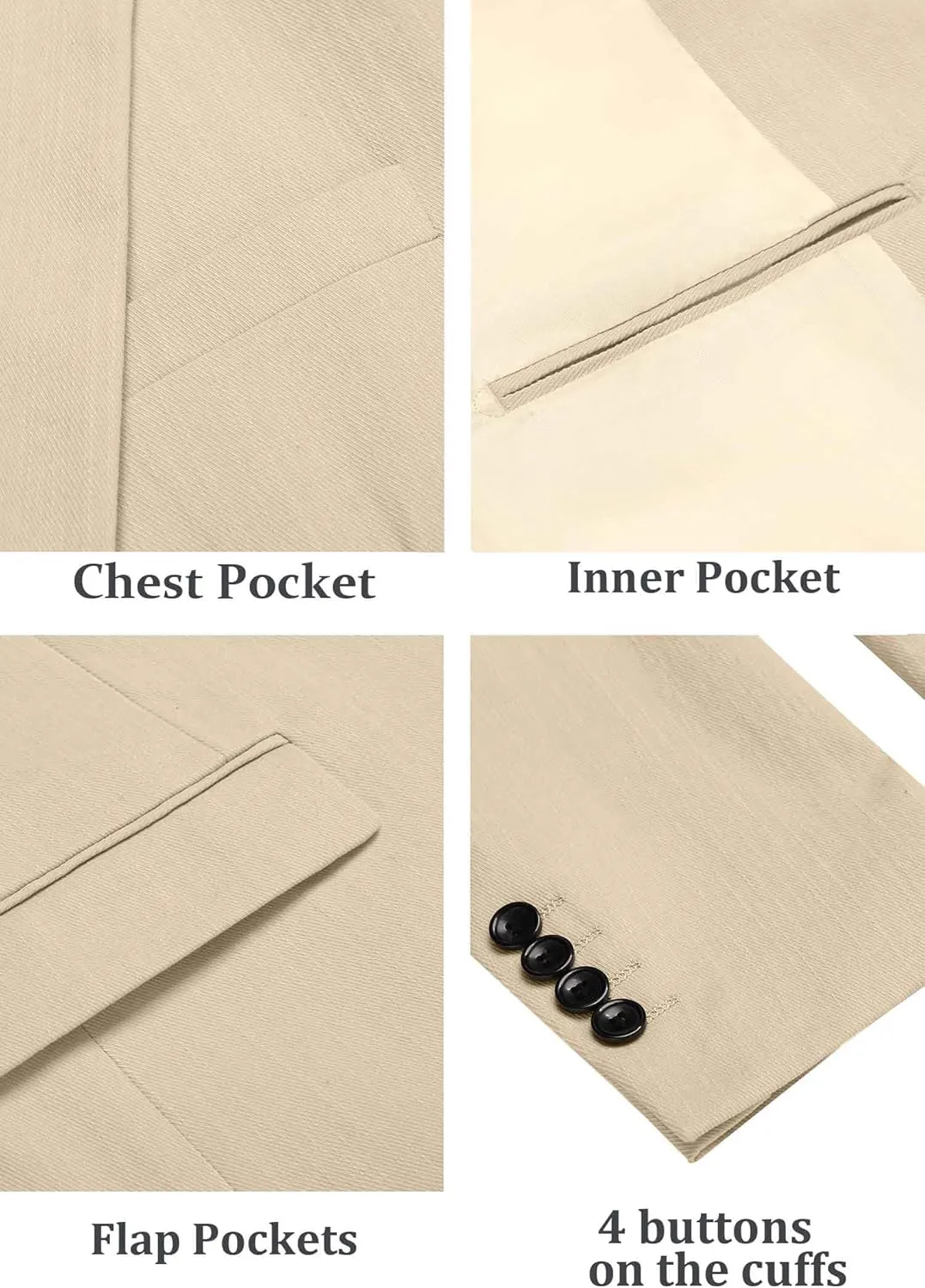 COOFANDY Men's Casual Blazer Lightweight Slim Fit Suit Jacket Two Button Cotton Sport Coats