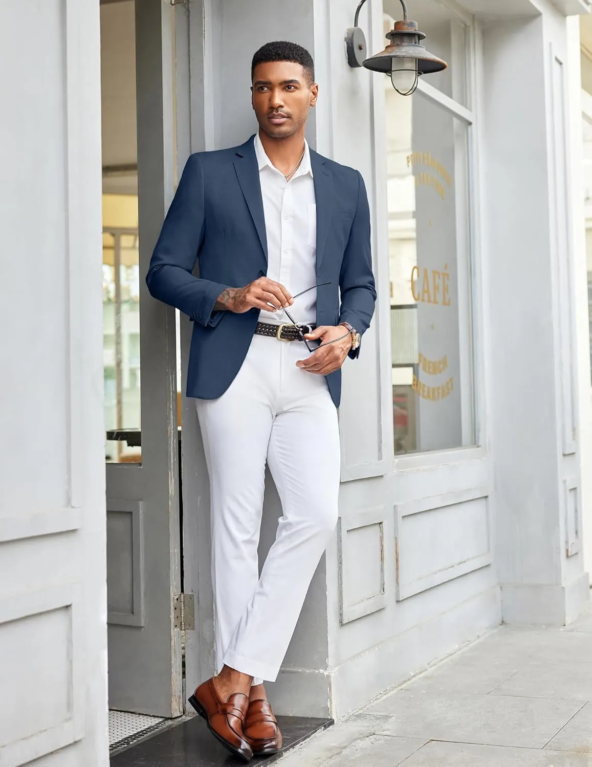 COOFANDY Mens Linen Casual Blazer Slim Fit Sport Coat Two Button Summer Suit Jacket Lightweight Business Sport Jacket