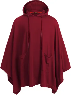 COOFANDY Unisex Casual Hooded Poncho Cape Cloak Fashion Coat Hoodie Pullover with Pocket