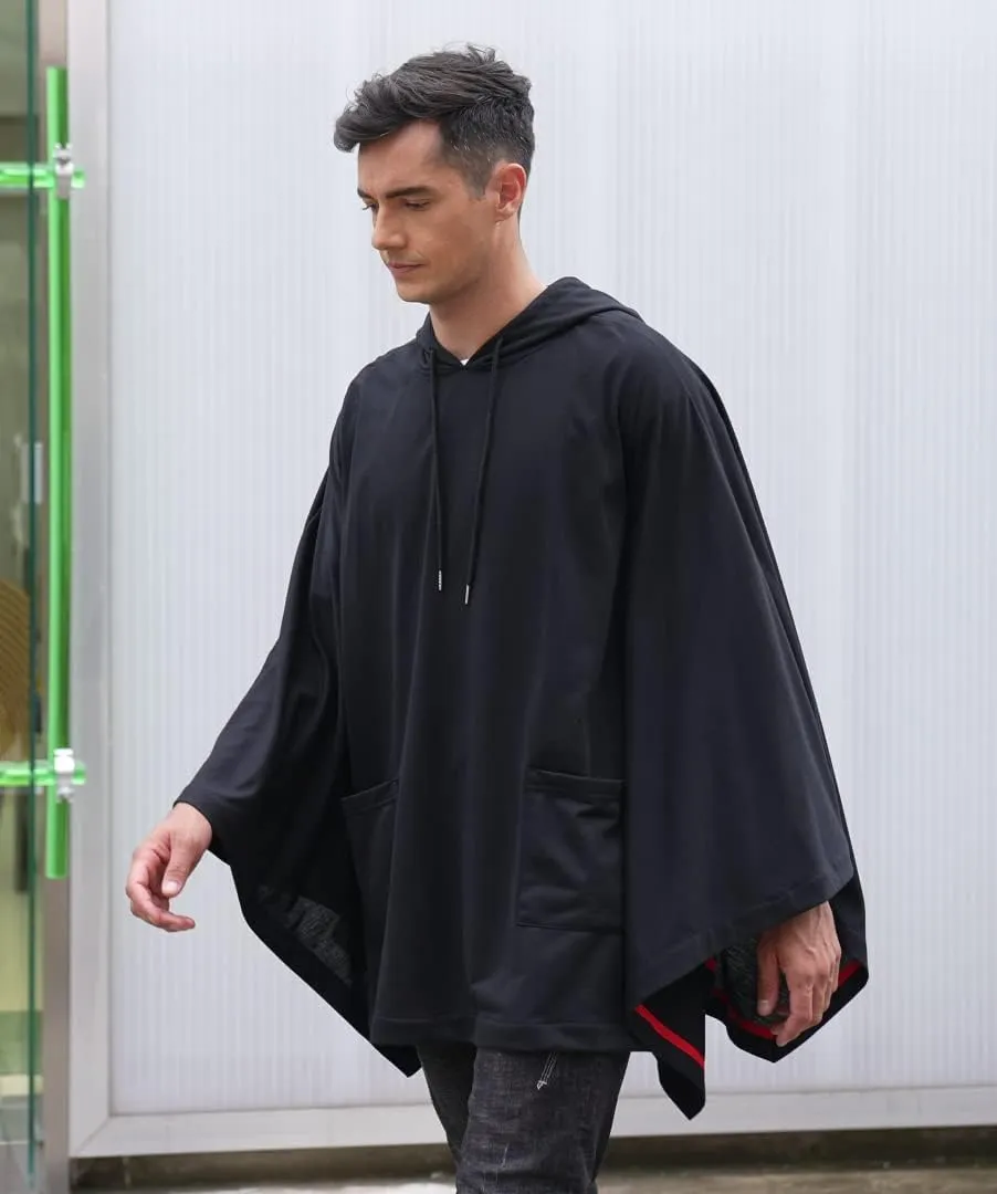 COOFANDY Unisex Casual Hooded Poncho Cape Cloak Fashion Coat Hoodie Pullover with Pocket