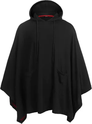 COOFANDY Unisex Casual Hooded Poncho Cape Cloak Fashion Coat Hoodie Pullover with Pocket