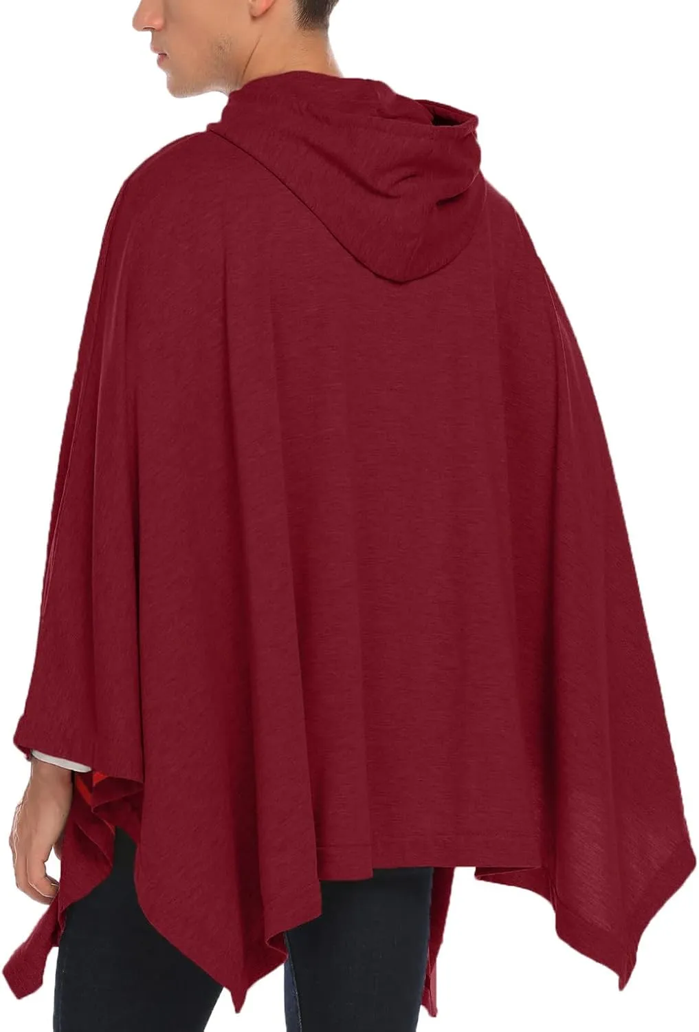 COOFANDY Unisex Casual Hooded Poncho Cape Cloak Fashion Coat Hoodie Pullover with Pocket