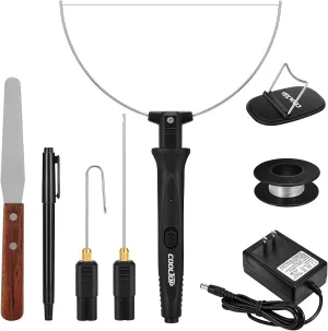 Cooltop Hot Wire Foam Cutter kit, 18W Styrofoam Knife Cutter Electric Hot Wire Foam Cutting Tool, Heated Foam Carving Knife Kit with Cleaning Pen for Foam Board, Pearl Cotton, EPP, KT Board, EPS