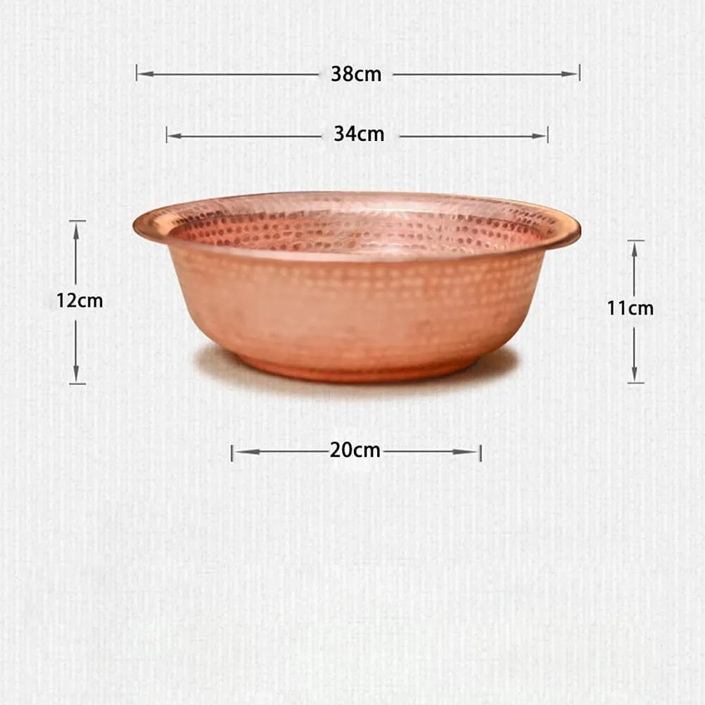 Copper Fire Bowl for Camping Picnic Incinerator Barrel,Foot Soak Copper Bowl (Size:38cm)
