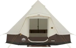 CORE 6 Person Bell Tent with LED Lights | Spacious Family Lighted Tent with Carry Bag for Camping, Glamping, and Backyard Adventures