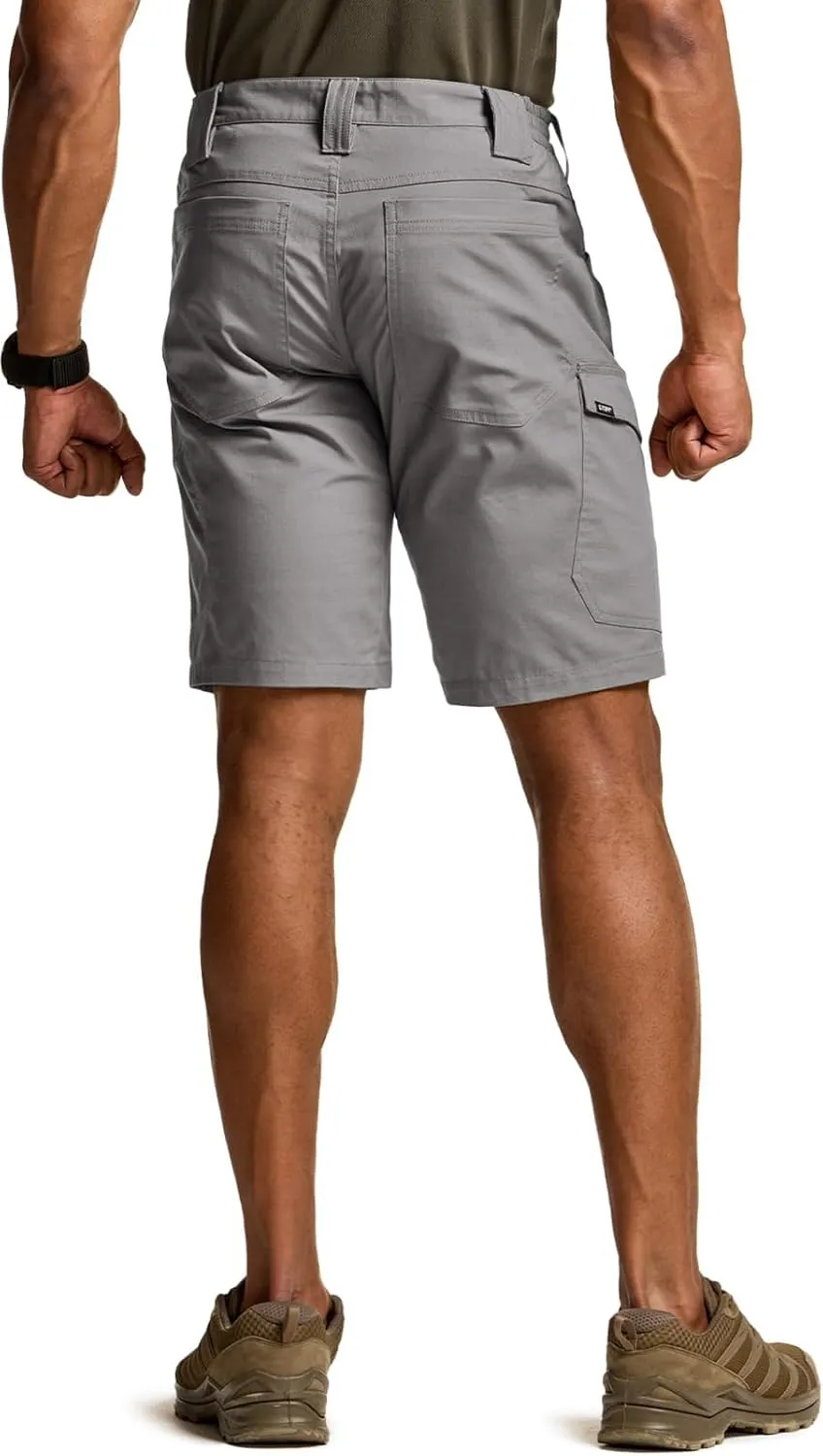 CQR Men's Flex Casual Cargo Shorts, Lightweight Water Resistant Golf Shorts, Stretch Tactical Work Shorts with Multi-Pocket