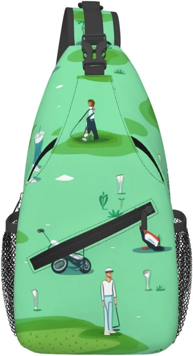 Cross Chest Bag Diagonally - Quality, Durable, and Spacious Shoulder Bag for Men and Women golf on the lawn Pattern