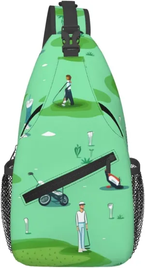 Cross Chest Bag Diagonally - Quality, Durable, and Spacious Shoulder Bag for Men and Women golf on the lawn Pattern