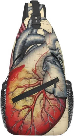 Cross Chest Bag Diagonally - Quality, Durable, and Spacious Shoulder Bag for Men and Women human anatomy heart chart Printing