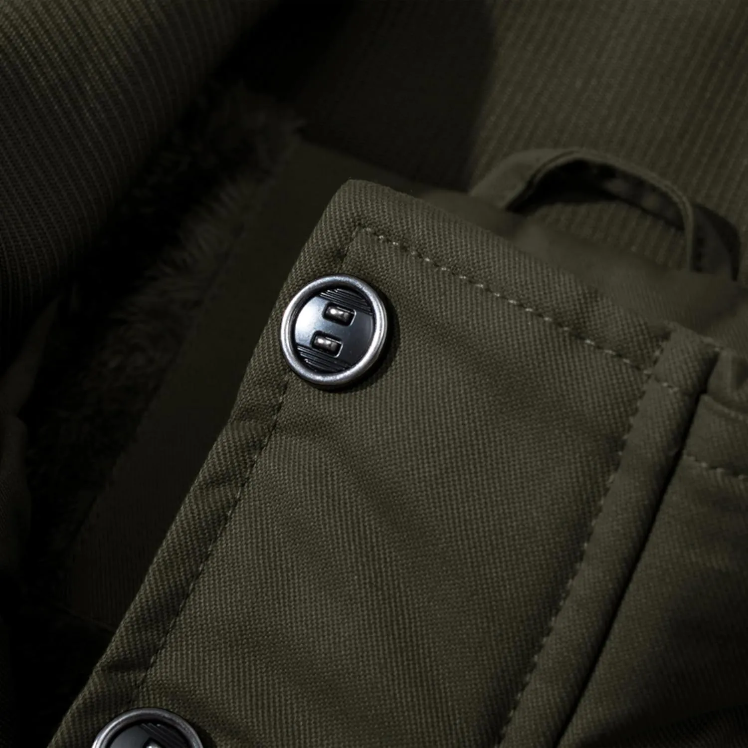 CRYSULLY Men's Winter Casual Thicken Multi Pocket Field Jacket Outwear Fleece Cargo Jackets Coat