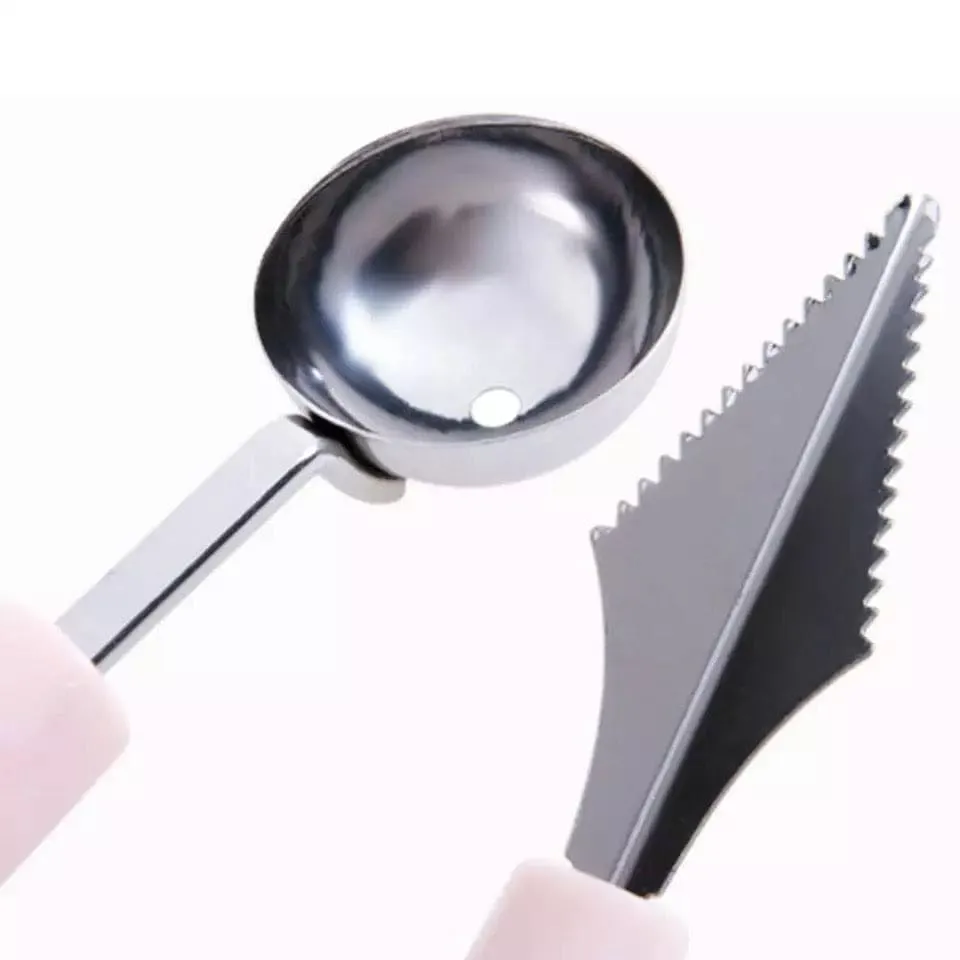 Curving Knife, Ice Cream Spoon DIY Assortment Baller, Fruit Digging Spoon Tool, Water Melon Craving Fruit Spoon