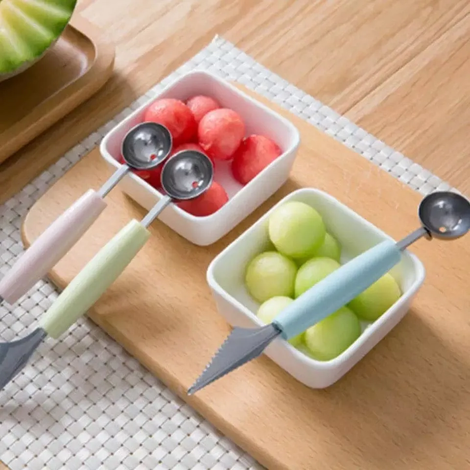 Curving Knife, Ice Cream Spoon DIY Assortment Baller, Fruit Digging Spoon Tool, Water Melon Craving Fruit Spoon