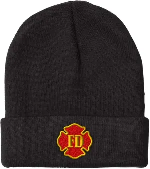 Custom Beanies for Men Fd Fire Department Embroidery Fd Winter Hats for Women Acrylic Skull Cap 1 Size