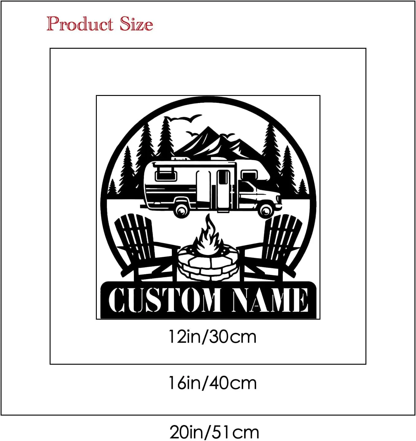Custom Campfire Sign, Personalized Camping Gifts, Camping Car Metal Sign, Camper Decor, Campsite Sign, Outdoor Decor, Cabin Sign, Fire Pit Sign, Gift for Him (Style-1)
