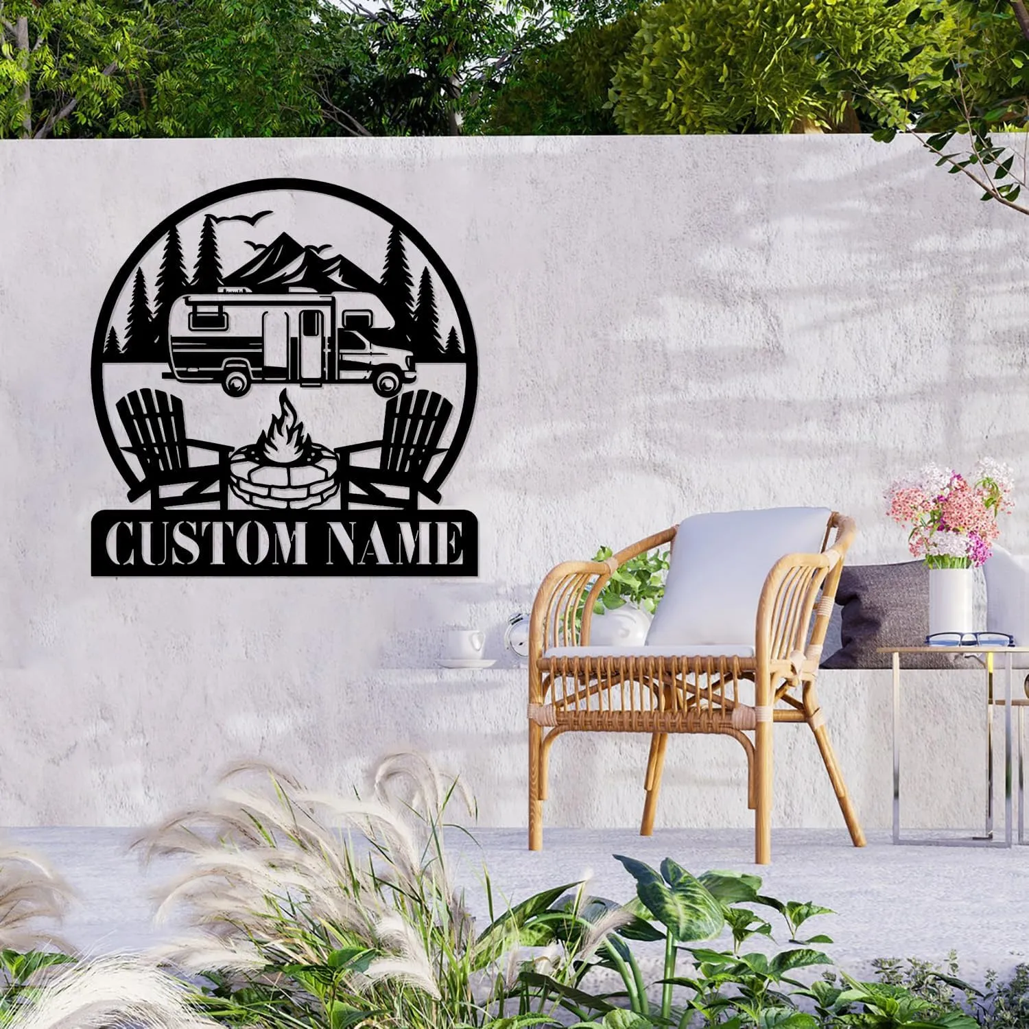 Custom Campfire Sign, Personalized Camping Gifts, Camping Car Metal Sign, Camper Decor, Campsite Sign, Outdoor Decor, Cabin Sign, Fire Pit Sign, Gift for Him (Style-1)