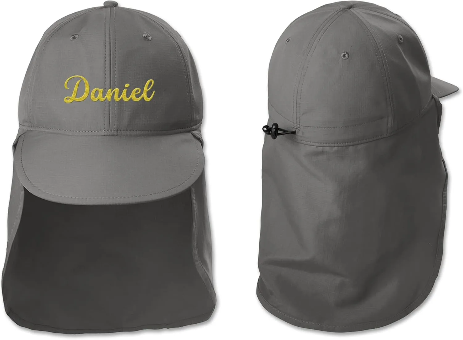 Custom Embroidered Sun Hat Ear&Neck Flap Adjustable UPF 30  UV Protection Hiking Safari Fishing Hats for Women and Men