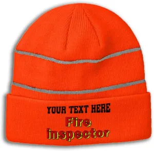 Custom Reflective Beanie Fire Inspector High Visibility Running Gear Skull Cap for Men & Women 1 Size