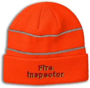 Custom Reflective Beanie Fire Inspector High Visibility Running Gear Skull Cap for Men & Women 1 Size