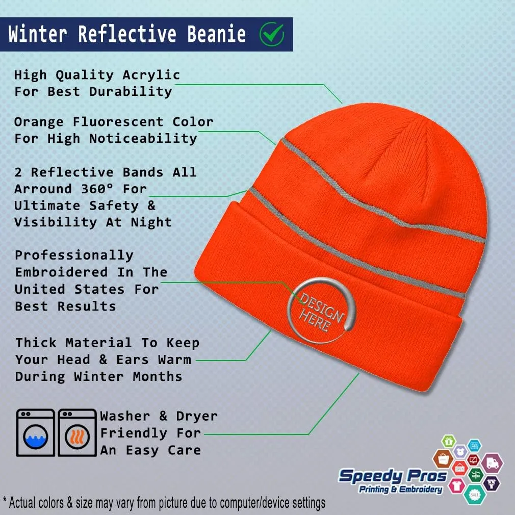 Custom Reflective Beanie Firefighter Acrylic High Visibility Running Gear Skull Cap for Men & Women 1 Size