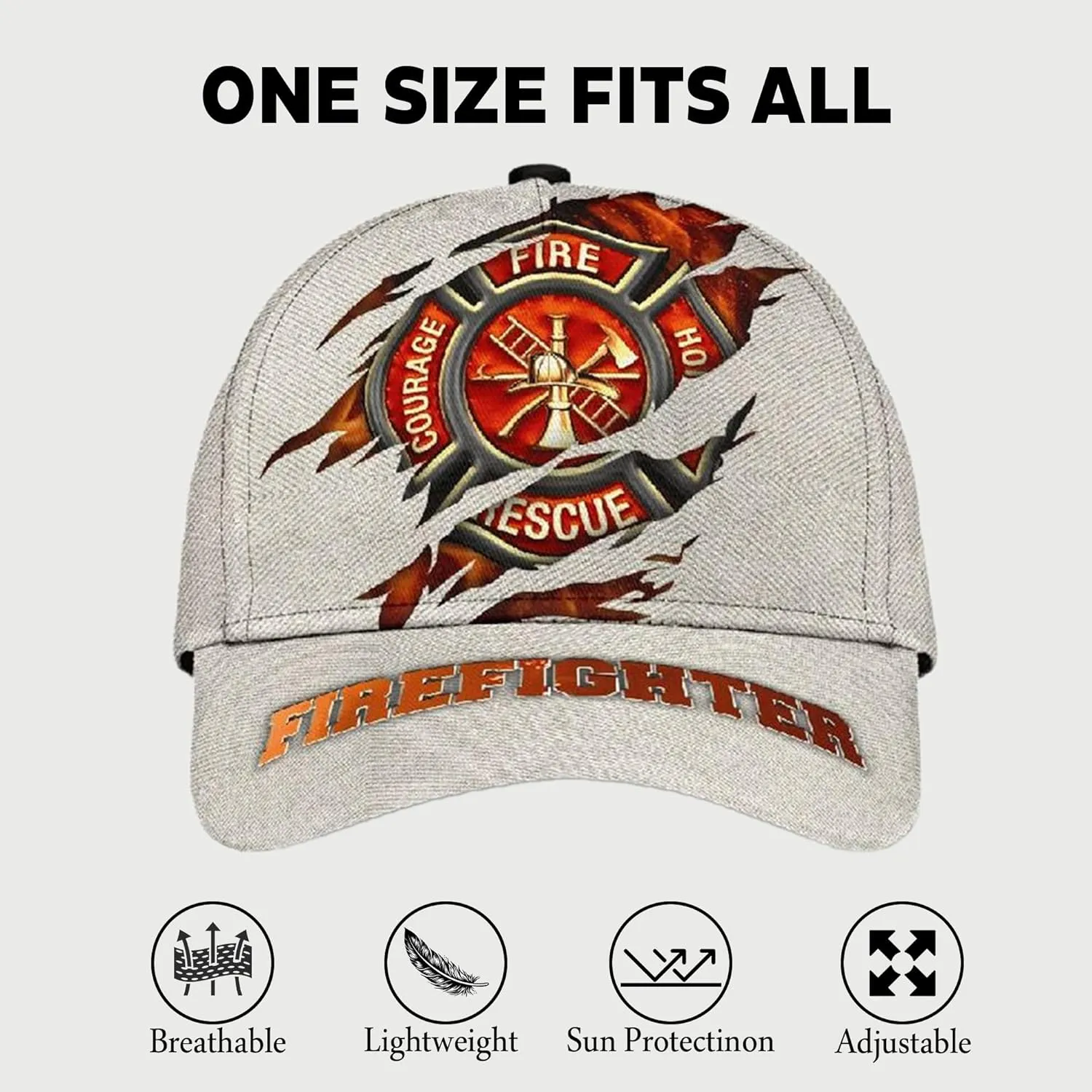 Customize Fire Department Badge Trucker Hat with Mesh Back Comfortable Firefighter Themed Meshback Caps Gift for Firemen