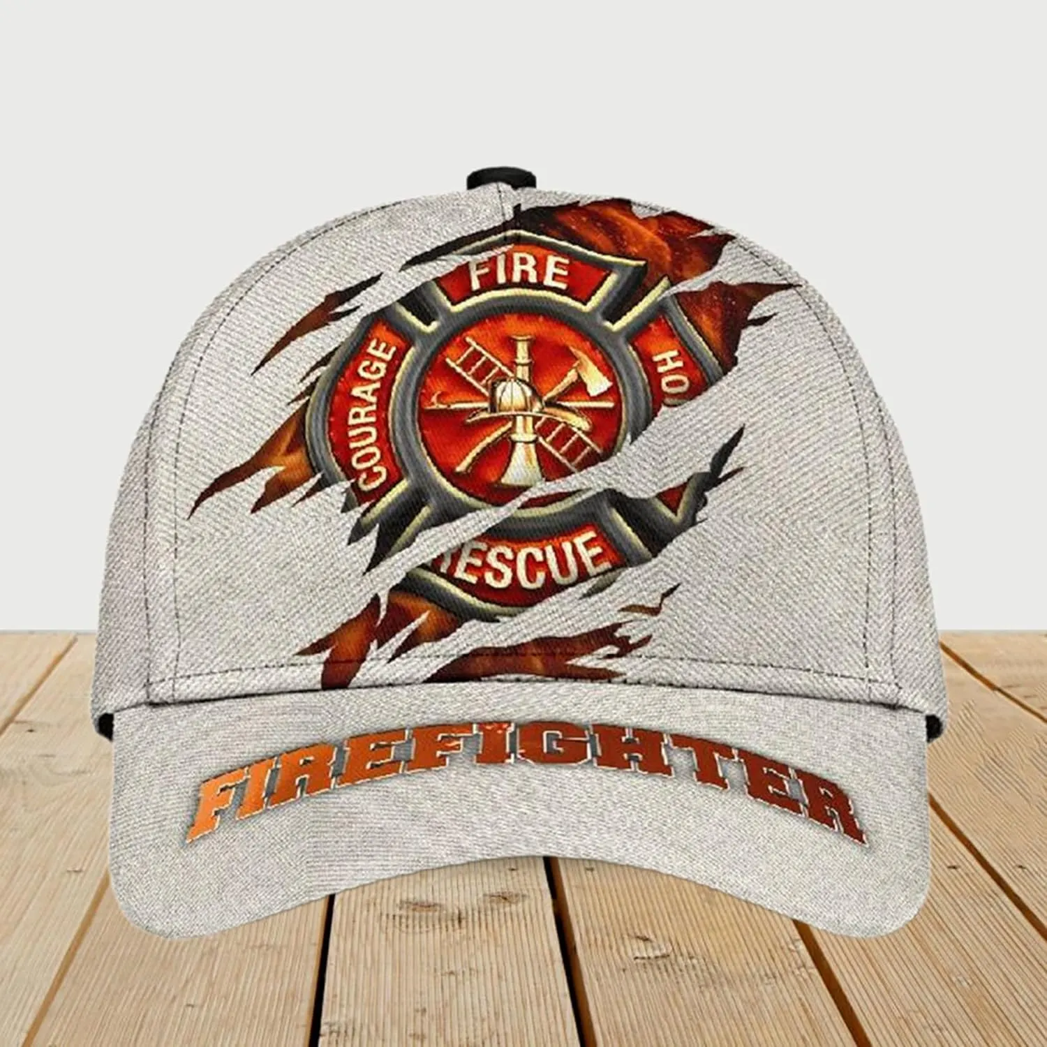 Customize Fire Department Badge Trucker Hat with Mesh Back Comfortable Firefighter Themed Meshback Caps Gift for Firemen