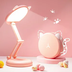 Cute Desk Lamp Pink Desk Lamp Foldable & Portable,Rechargeable 9 Brightness Kids Desk Lamp Cute Lamp Cat Lamp Kawaii Room Decor, Kawaii Lamp Pink Desk Lamp Cute Lamp Hello Kitty Lamp Kawaii Room Decor