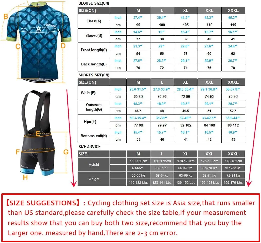 Cycling Kit Men Cycling Jersey Set Cycling Bib Shorts Bicycle Jersey Shirts Outfit Uniform Clothes