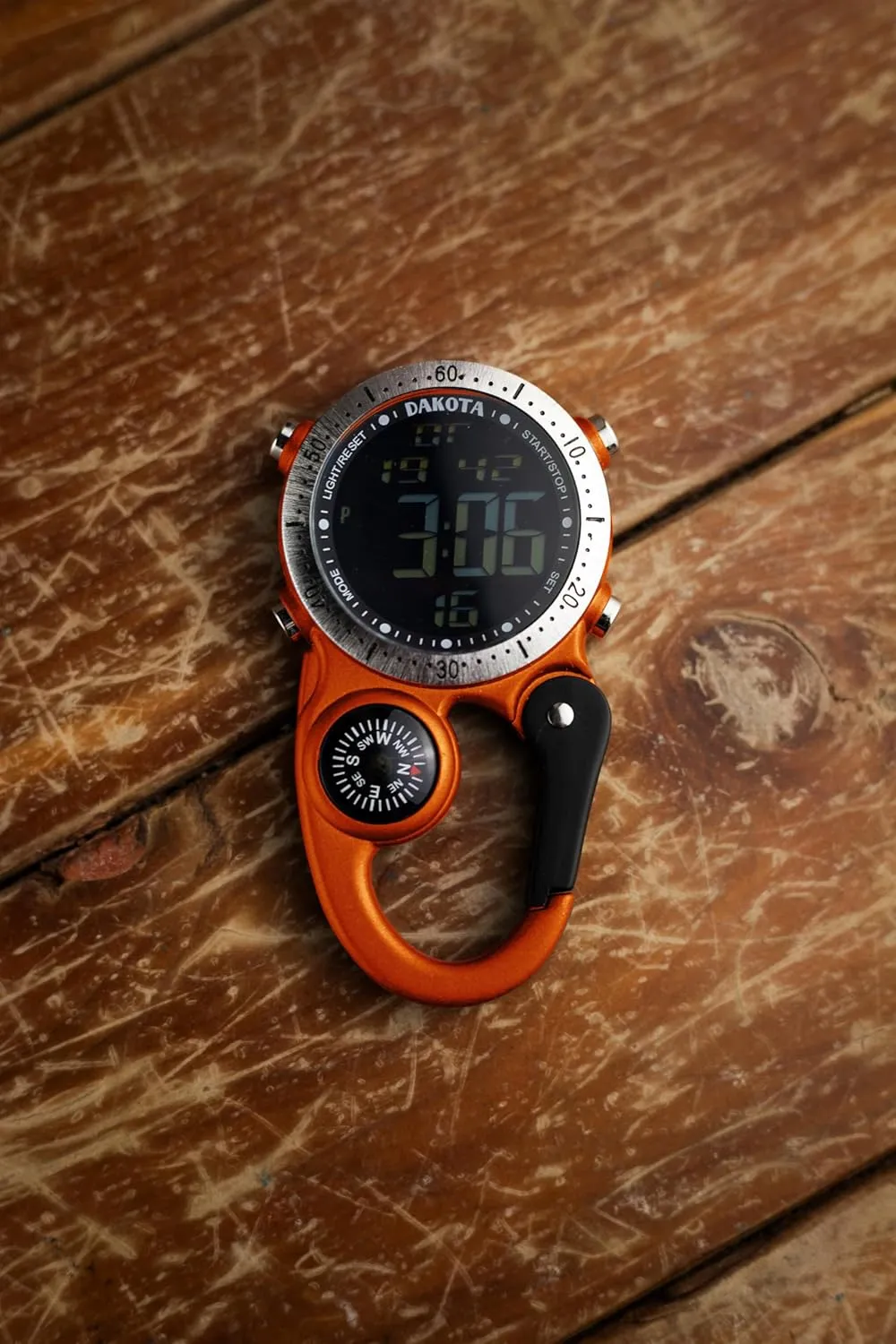 Dakota Digital Backpacker Clip, Fob and Pocket Watch, Alarm, Stopwatch, Timer and Dual Time, Outdoor Gifts for Men and Women, Tactical Digital Watch