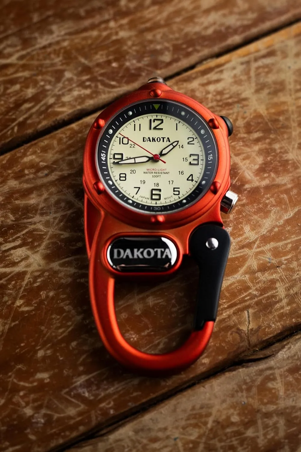 Dakota Mini Clip Microlight, Quality Pocket and Fob Watch, Premium Durability Outdoor Gifts for Men, Use for Fishing Hunting, and More, LED Flashlight, Clip on Watch