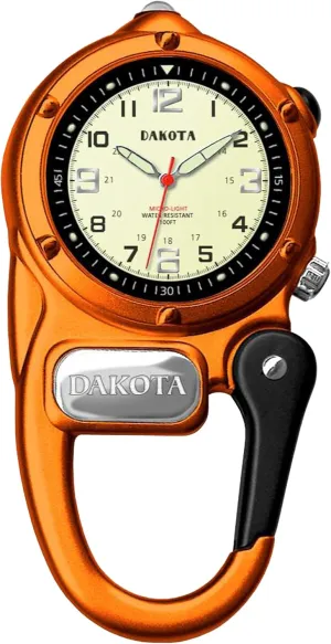 Dakota Mini Clip Microlight, Quality Pocket and Fob Watch, Premium Durability Outdoor Gifts for Men, Use for Fishing Hunting, and More, LED Flashlight, Clip on Watch