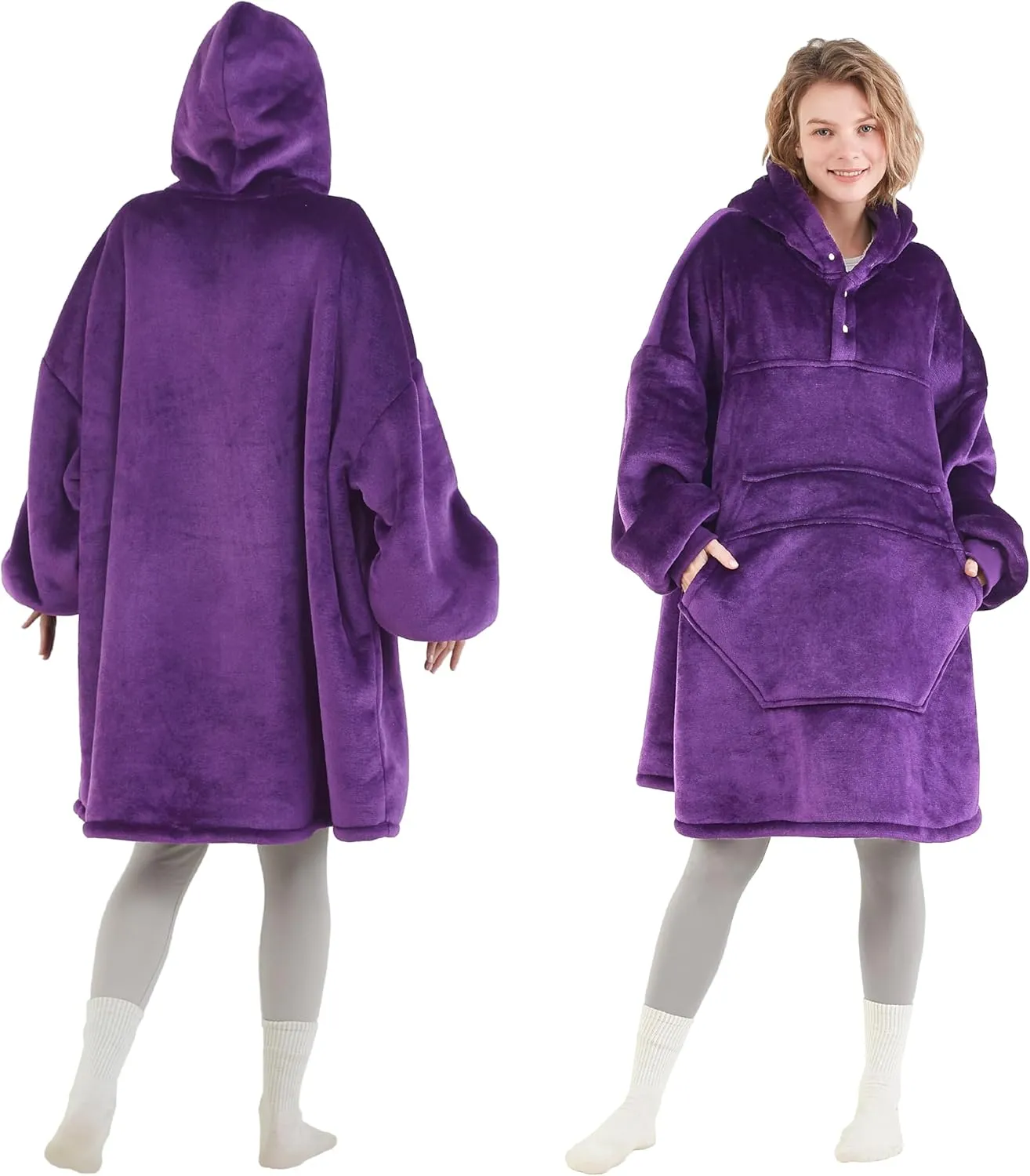 Degrees of Comfort Wearable Blanket Hoodie for Adults Women & Men - Cozy Warm, One Size Fits All