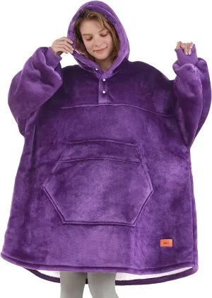 Degrees of Comfort Wearable Blanket Hoodie for Adults Women & Men - Cozy Warm, One Size Fits All