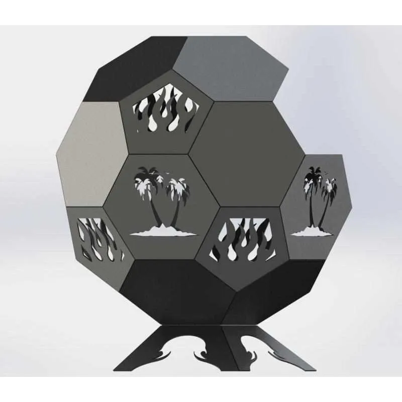 Designer Ball Fire Pit DXF for CNC | Tall Trees Cut Files