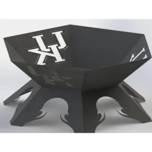 Designer Hexagon Fire Pit DXF for CNC | Illustrated UK Text Logo