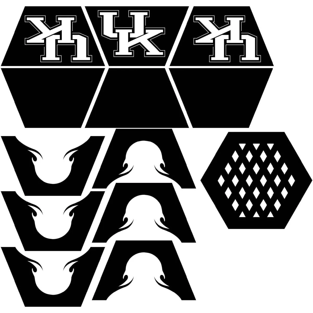 Designer Hexagon Fire Pit DXF for CNC | Illustrated UK Text Logo