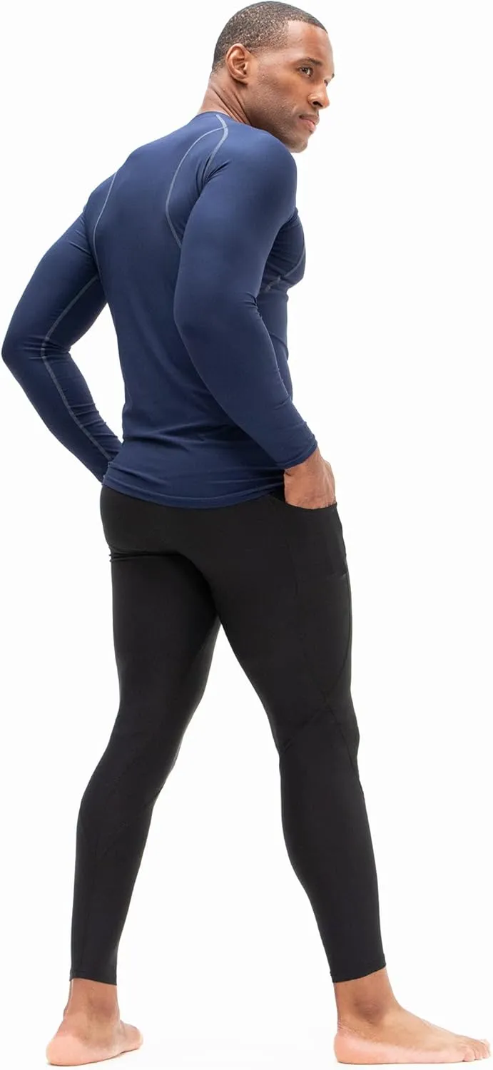 DEVOPS 2 or 3 Pack Men's Compression Pants Athletic Leggings with Pocket/Non-Pocket