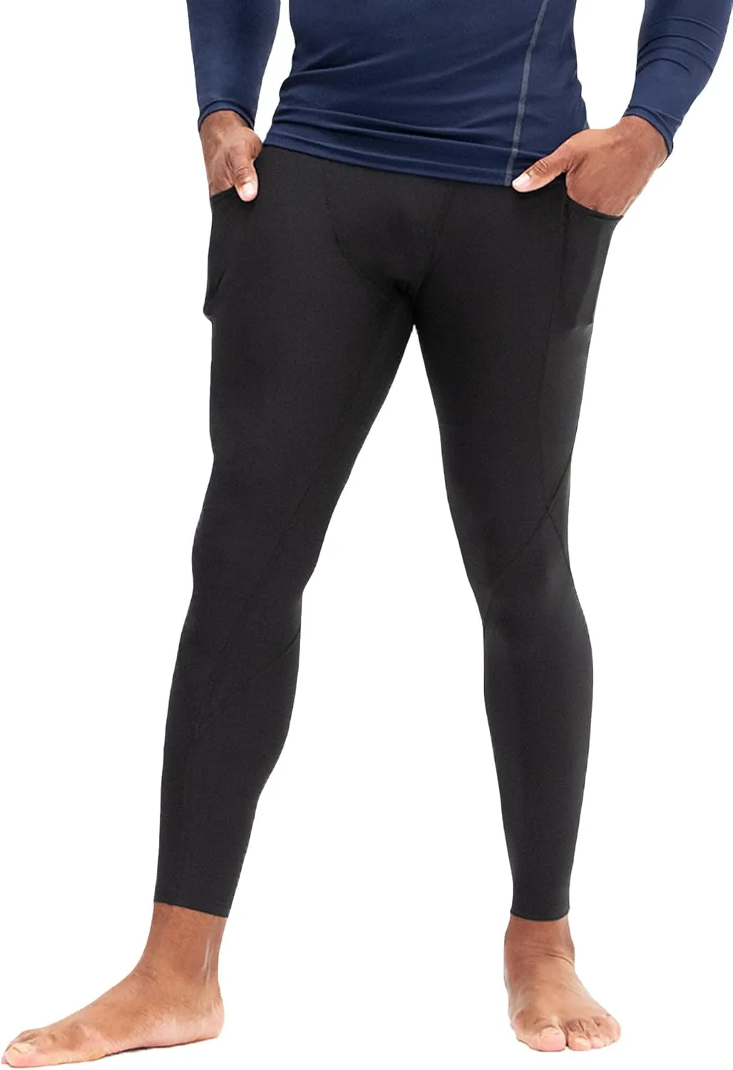 DEVOPS 2 or 3 Pack Men's Compression Pants Athletic Leggings with Pocket/Non-Pocket