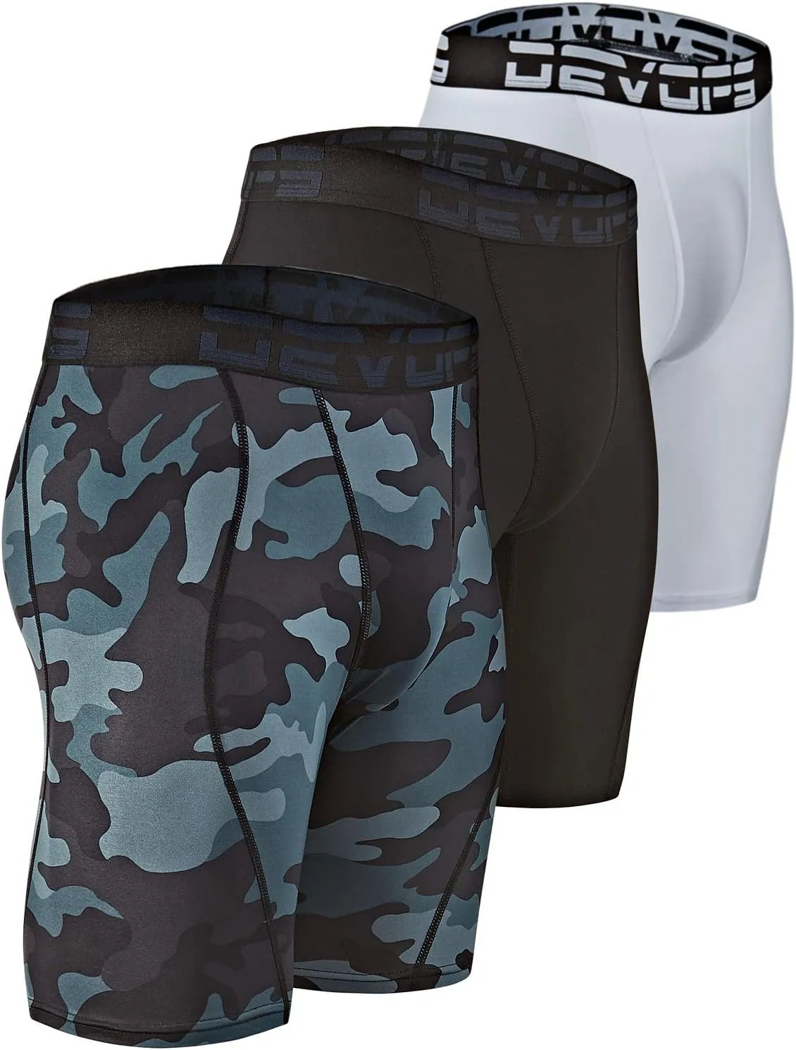 DEVOPS 3 or 5 Pack Compression Shorts Men Spandex Sport Shorts Athletic Workout Running Performance Baselayer Underwear
