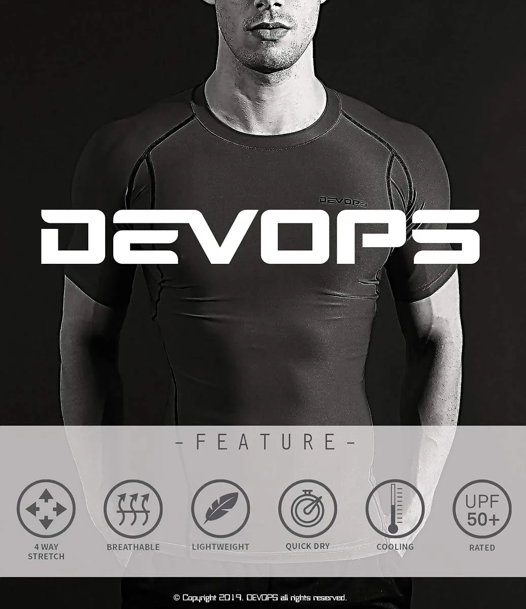 DEVOPS 3 or 5 Pack Compression Shorts Men Spandex Sport Shorts Athletic Workout Running Performance Baselayer Underwear